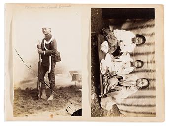 (PHILIPPINE-AMERICAN WAR.) Photograph album of military and civilian subjects in the Philippines.